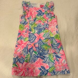 lilly pulitzer girls shirt dress in neon floral